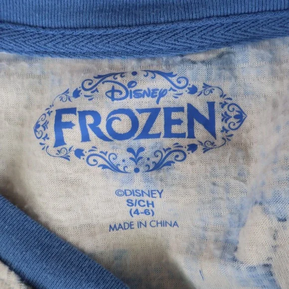 Disney Frozen Pajama Top Sleepwear Womens Size S White Blue Olaf Snowflakes Soft - Picture 7 of 8
